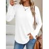 imageAUTOMET Womens Long Sleeve Shirts Fall Fashion Tops 2025 Crewneck Dressy Sweaters Tunic Winter Clothes Casual OutfitsWhite