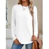 imageAUTOMET Womens Long Sleeve Shirts Fall Fashion Tops 2025 Crewneck Dressy Sweaters Tunic Winter Clothes Casual OutfitsWhite
