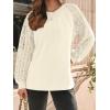 imageAUTOMET Womens Long Sleeve Shirts Pleated Lace Tops Fall Fashion Outfits Business Casual BlousesApricot