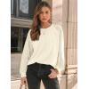 imageAUTOMET Womens Long Sleeve Shirts Pleated Lace Tops Fall Fashion Outfits Business Casual BlousesApricot