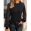 imageAUTOMET Womens Long Sleeve Shirts Pleated Lace Tops Fall Fashion Outfits Business Casual BlousesBlack