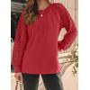 imageAUTOMET Womens Long Sleeve Shirts Pleated Lace Tops Fall Fashion Outfits Business Casual BlousesBrightred