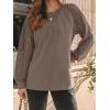 imageAUTOMET Womens Long Sleeve Shirts Pleated Lace Tops Fall Fashion Outfits Business Casual BlousesCoffee