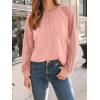 imageAUTOMET Womens Long Sleeve Shirts Pleated Lace Tops Fall Fashion Outfits Business Casual BlousesCoral