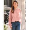 imageAUTOMET Womens Long Sleeve Shirts Pleated Lace Tops Fall Fashion Outfits Business Casual BlousesCoral