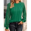 imageAUTOMET Womens Long Sleeve Shirts Pleated Lace Tops Fall Fashion Outfits Business Casual BlousesGrass