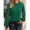 imageAUTOMET Womens Long Sleeve Shirts Pleated Lace Tops Fall Fashion Outfits Business Casual BlousesGreen