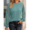 imageAUTOMET Womens Long Sleeve Shirts Pleated Lace Tops Fall Fashion Outfits Business Casual BlousesGreygreen