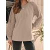 imageAUTOMET Womens Long Sleeve Shirts Pleated Lace Tops Fall Fashion Outfits Business Casual BlousesKhaki