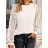 imageAUTOMET Womens Long Sleeve Shirts Pleated Lace Tops Fall Fashion Outfits Business Casual BlousesOatmeal