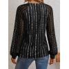 imageAUTOMET Womens Long Sleeve Shirts Pleated Lace Tops Fall Fashion Outfits Business Casual BlousesPrinting Black