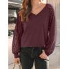 imageAUTOMET Womens Long Sleeve Shirts VNeck Lace Tops Business Casual Blouses Tee Trendy 2025 Fall Fashion Outfits Clothes