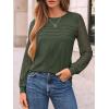 imageAUTOMET Womens Long Sleeve Tops Dressy Casual Shirts 2025 Fall Outfits Lace Business Blouses Cute TShirts Work ClothesArmy Green