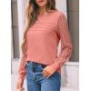 imageAUTOMET Womens Long Sleeve Tops Dressy Casual Shirts 2025 Fall Outfits Lace Business Blouses Cute TShirts Work ClothesCoral