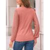 imageAUTOMET Womens Long Sleeve Tops Dressy Casual Shirts 2025 Fall Outfits Lace Business Blouses Cute TShirts Work ClothesCoral