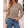 imageAUTOMET Womens Long Sleeve Tops Dressy Casual Shirts 2025 Fall Outfits Lace Business Blouses Cute TShirts Work ClothesKhaki