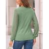 imageAUTOMET Womens Long Sleeve Tops Dressy Casual Shirts 2025 Fall Outfits Lace Business Blouses Cute TShirts Work ClothesLight Green