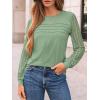 imageAUTOMET Womens Long Sleeve Tops Dressy Casual Shirts 2025 Fall Outfits Lace Business Blouses Cute TShirts Work ClothesLight Green