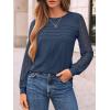imageAUTOMET Womens Long Sleeve Tops Dressy Casual Shirts 2025 Fall Outfits Lace Business Blouses Cute TShirts Work ClothesNavy