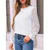 imageAUTOMET Womens Long Sleeve Tops Dressy Casual Shirts 2025 Fall Outfits Lace Business Blouses Cute TShirts Work ClothesWhite