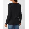 imageAUTOMET Womens Long Sleeve Tunic Top V Neck Button Shirts 2025 Dressy Casual Business BlousesBlack