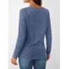 imageAUTOMET Womens Long Sleeve Tunic Top V Neck Button Shirts 2025 Dressy Casual Business BlousesBlue