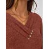imageAUTOMET Womens Long Sleeve Tunic Top V Neck Button Shirts 2025 Dressy Casual Business BlousesCaramel