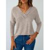 imageAUTOMET Womens Long Sleeve Tunic Top V Neck Button Shirts 2025 Dressy Casual Business BlousesCoffeegrey