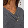 imageAUTOMET Womens Long Sleeve Tunic Top V Neck Button Shirts 2025 Dressy Casual Business BlousesDarkgrey