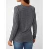 imageAUTOMET Womens Long Sleeve Tunic Top V Neck Button Shirts 2025 Dressy Casual Business BlousesDarkgrey