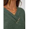 imageAUTOMET Womens Long Sleeve Tunic Top V Neck Button Shirts 2025 Dressy Casual Business BlousesGreen