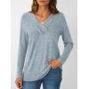 imageAUTOMET Womens Long Sleeve Tunic Top V Neck Button Shirts 2025 Dressy Casual Business BlousesLightblue