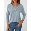 imageAUTOMET Womens Long Sleeve Tunic Top V Neck Button Shirts 2025 Dressy Casual Business BlousesLightblue