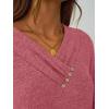 imageAUTOMET Womens Long Sleeve Tunic Top V Neck Button Shirts 2025 Dressy Casual Business BlousesRed