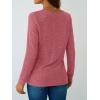 imageAUTOMET Womens Long Sleeve Tunic Top V Neck Button Shirts 2025 Dressy Casual Business BlousesRed