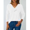 imageAUTOMET Womens Long Sleeve Tunic Top V Neck Button Shirts 2025 Dressy Casual Business BlousesWhite