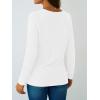 imageAUTOMET Womens Long Sleeve Tunic Top V Neck Button Shirts 2025 Dressy Casual Business BlousesWhite