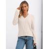 imageAUTOMET Womens V Neck Long Sleeve Shirt Fall Fashion Tops Tunic Dressy Casual Sweater Clothes Cute Trendy Work Outfits 2025Apricot