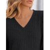 imageAUTOMET Womens V Neck Long Sleeve Shirt Fall Fashion Tops Tunic Dressy Casual Sweater Clothes Cute Trendy Work Outfits 2025Black