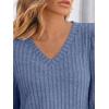 imageAUTOMET Womens V Neck Long Sleeve Shirt Fall Fashion Tops Tunic Dressy Casual Sweater Clothes Cute Trendy Work Outfits 2025Blue