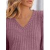 imageAUTOMET Womens V Neck Long Sleeve Shirt Fall Fashion Tops Tunic Dressy Casual Sweater Clothes Cute Trendy Work Outfits 2025Burgundy