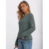 imageAUTOMET Womens V Neck Long Sleeve Shirt Fall Fashion Tops Tunic Dressy Casual Sweater Clothes Cute Trendy Work Outfits 2025Green