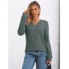 imageAUTOMET Womens V Neck Long Sleeve Shirt Fall Fashion Tops Tunic Dressy Casual Sweater Clothes Cute Trendy Work Outfits 2025Green