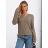 imageAUTOMET Womens V Neck Long Sleeve Shirt Fall Fashion Tops Tunic Dressy Casual Sweater Clothes Cute Trendy Work Outfits 2025Khaki