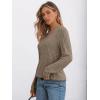 imageAUTOMET Womens V Neck Long Sleeve Shirt Fall Fashion Tops Tunic Dressy Casual Sweater Clothes Cute Trendy Work Outfits 2025Khaki