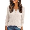 imageAUTOMET Long Sleeve Henley Shirts Womens Business Casual Lightweight Tunic Sweater Tops
