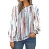 imageAUTOMET Long Sleeve Shirts Womens Pleated Business Casual Blouses with Smocked CuffsGradient Multi