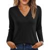 imageAUTOMET Long Sleeve Shirts for Women Tops V Neck Casual Top Comfortable Shirt Soft Basic Tees Women BlousesBlack