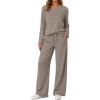 imageAUTOMET Sweatsuits Women 2 Piece Outfit Fall Airport Lounge Sweat Sets With Wide Leg Pants Track Fashion Suits 2025Coffee