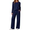 imageAUTOMET Sweatsuits Women 2 Piece Outfit Fall Airport Lounge Sweat Sets With Wide Leg Pants Track Fashion Suits 2025Navy